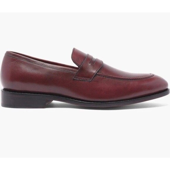 New Anthony Veer Gerry Penny Loafers Slip On Shoes Wine Men Leather Sz 9 Lite main image 12